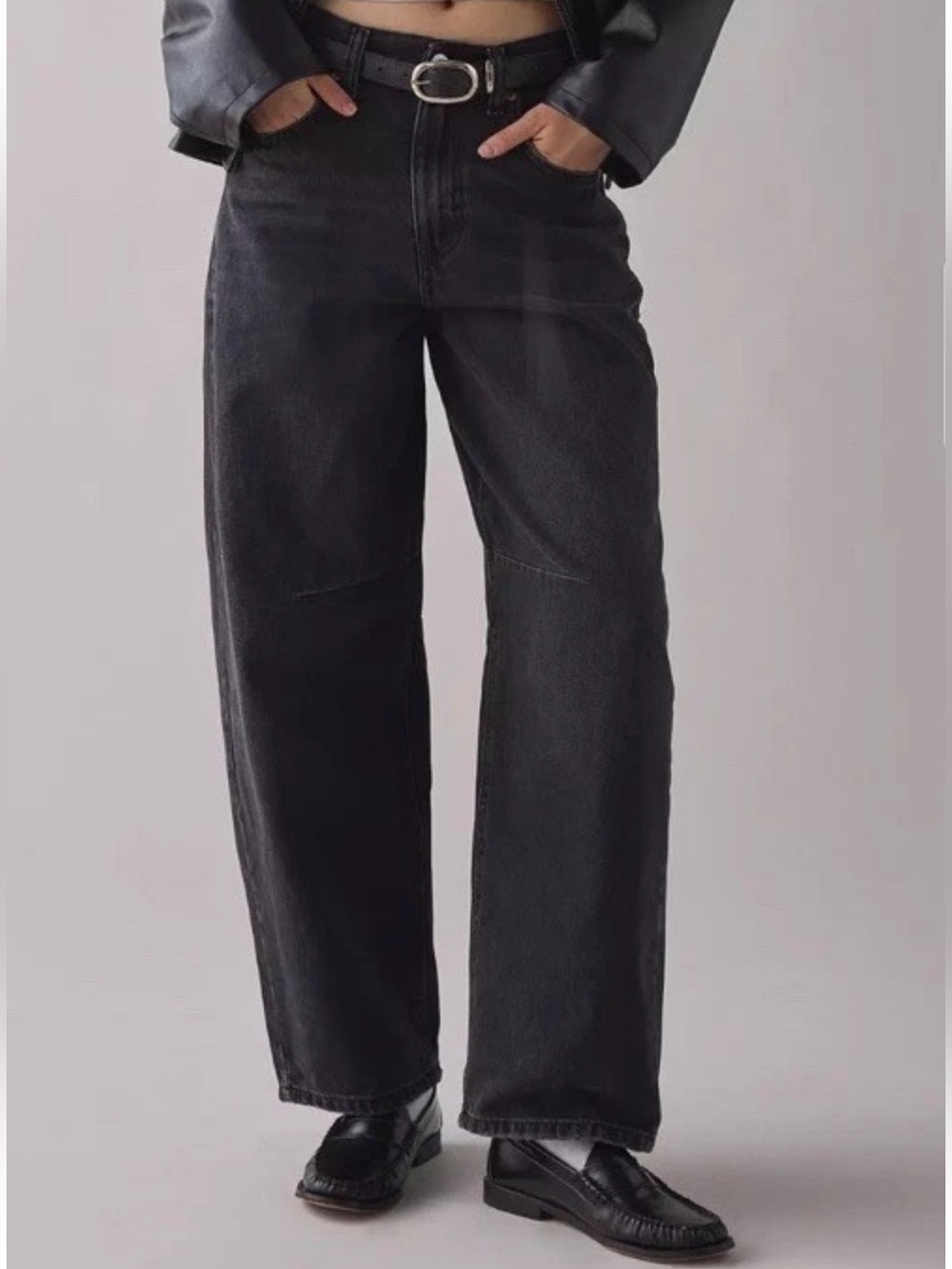 BDG Urban Outfitters Logan Buckle Baggy Barrel Jeans Wide Leg Slouchy Women's 26